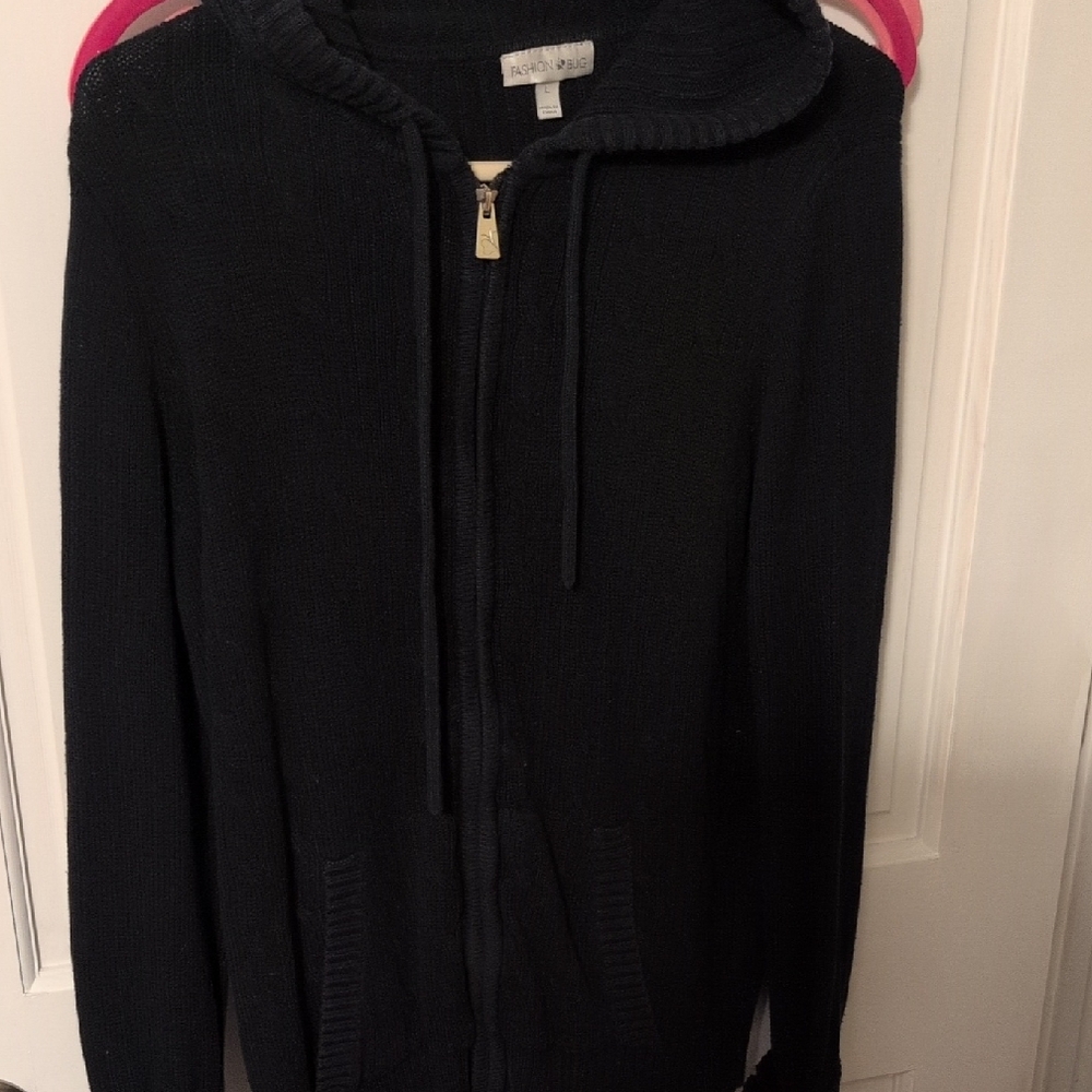 Faded Glory Dark Knit Hooded Cardigan